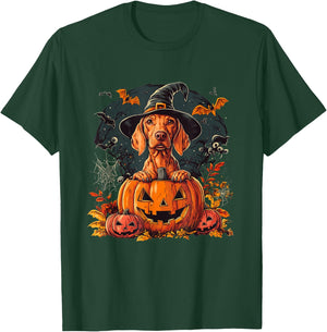 Vizsla Dog Pumpkin Halloween Thanksgiving T-Shirt - T-Shirt | Forest