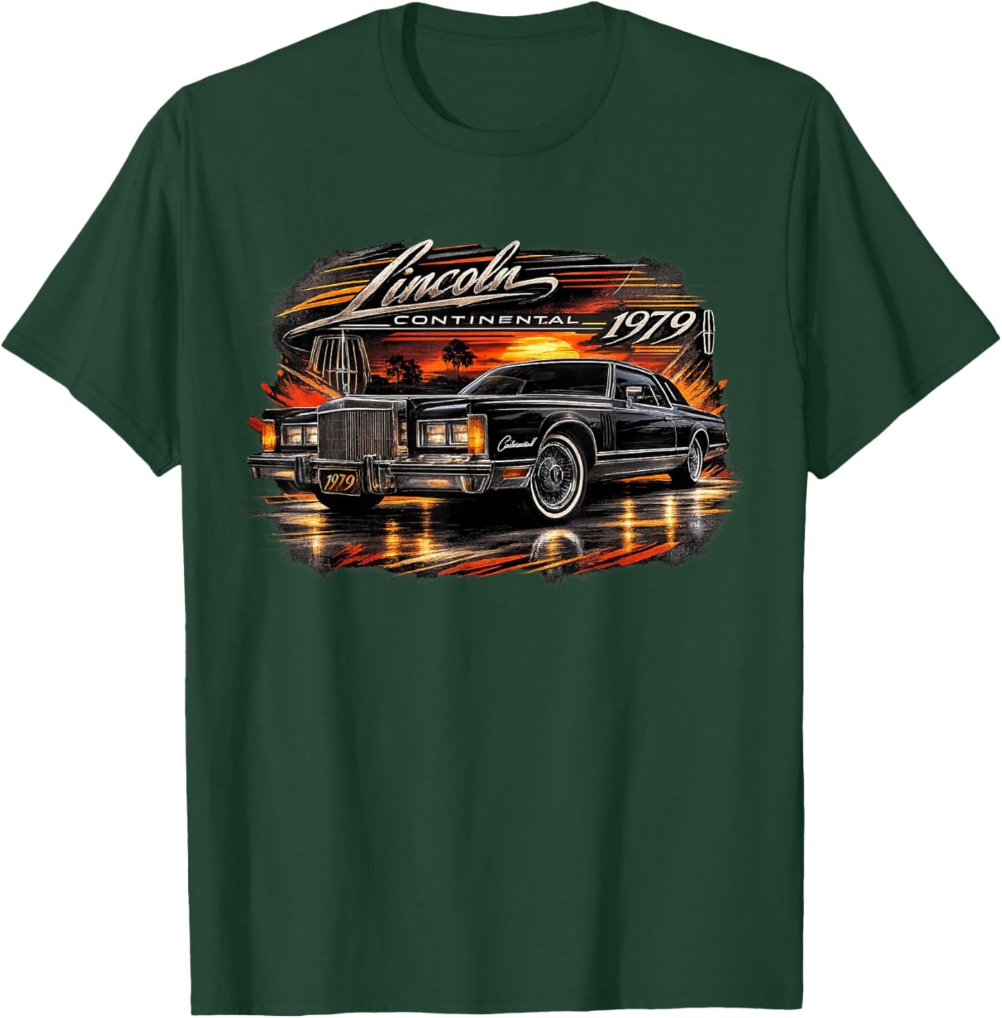 1979 Lincoln Continental Retro T-Shirt - T-Shirt | Forest