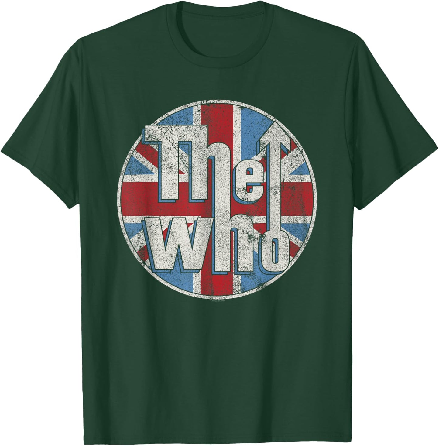 The Who Official Distressed Union Jack Circle Logo Short Sleeve T-Shirt - T-Shirt | Forest