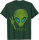 Alien Peace Cool Funny Cute UFO Lover Birthday Gift Small T-Shirt - T-Shirt | Forest