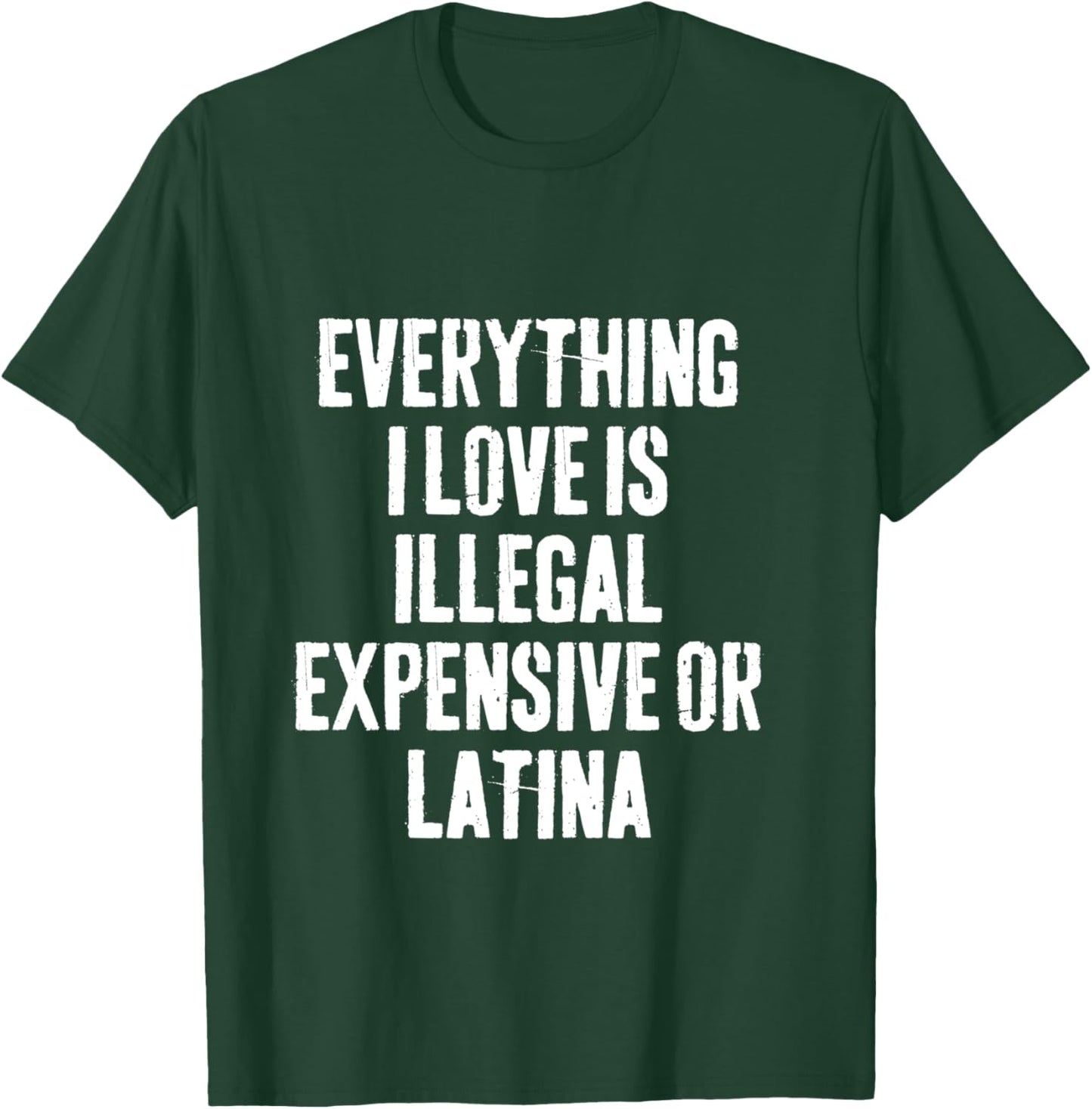 Everything I Love Is Illegal Expensive Or Latina Retro Joke T-Shirt - T-Shirt | Forest