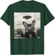 Funny French Bulldog Selfie Alien UFO Graphic Gift Men Women T-Shirt - T-Shirt | Forest