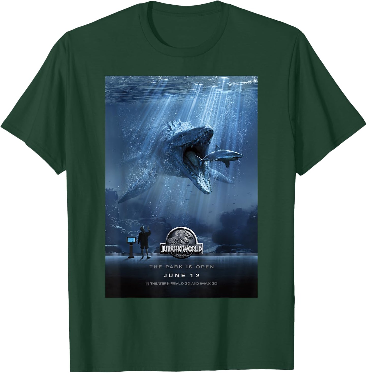 Jurassic World Mosasaurus Movie Poster Graphic T-Shirt - T-Shirt | Forest