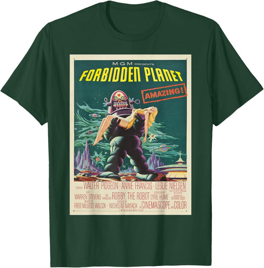 Vintage Images Forbidden Planet - Women's Classic Fit Black Cartoon - Small T-Shirt - T-Shirt | Forest