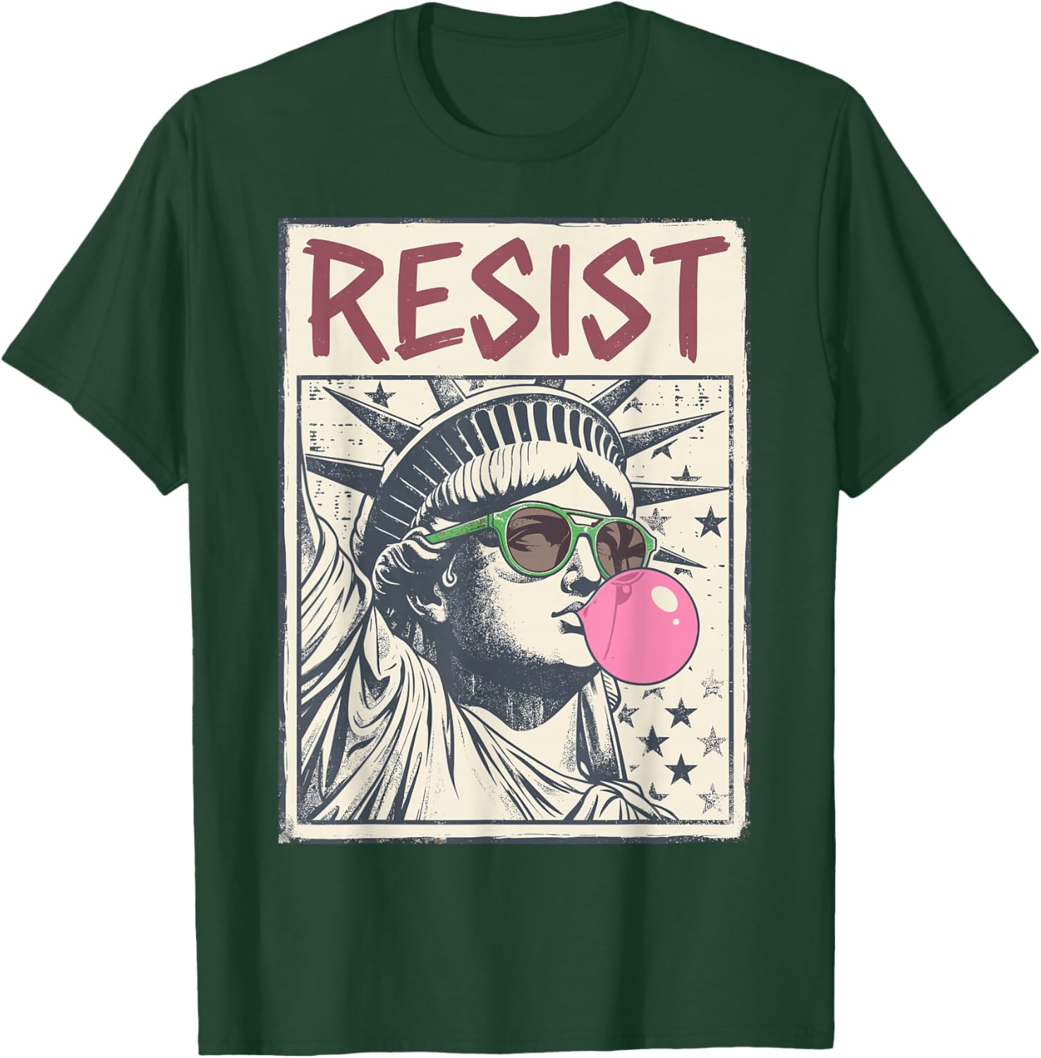 Resist Statue Liberty Bubblegum Equality Protest T-Shirt - T-Shirt | Forest
