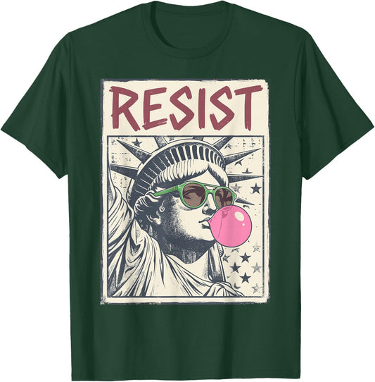 Resist Statue Liberty Bubblegum Equality Protest T-Shirt - T-Shirt | Forest