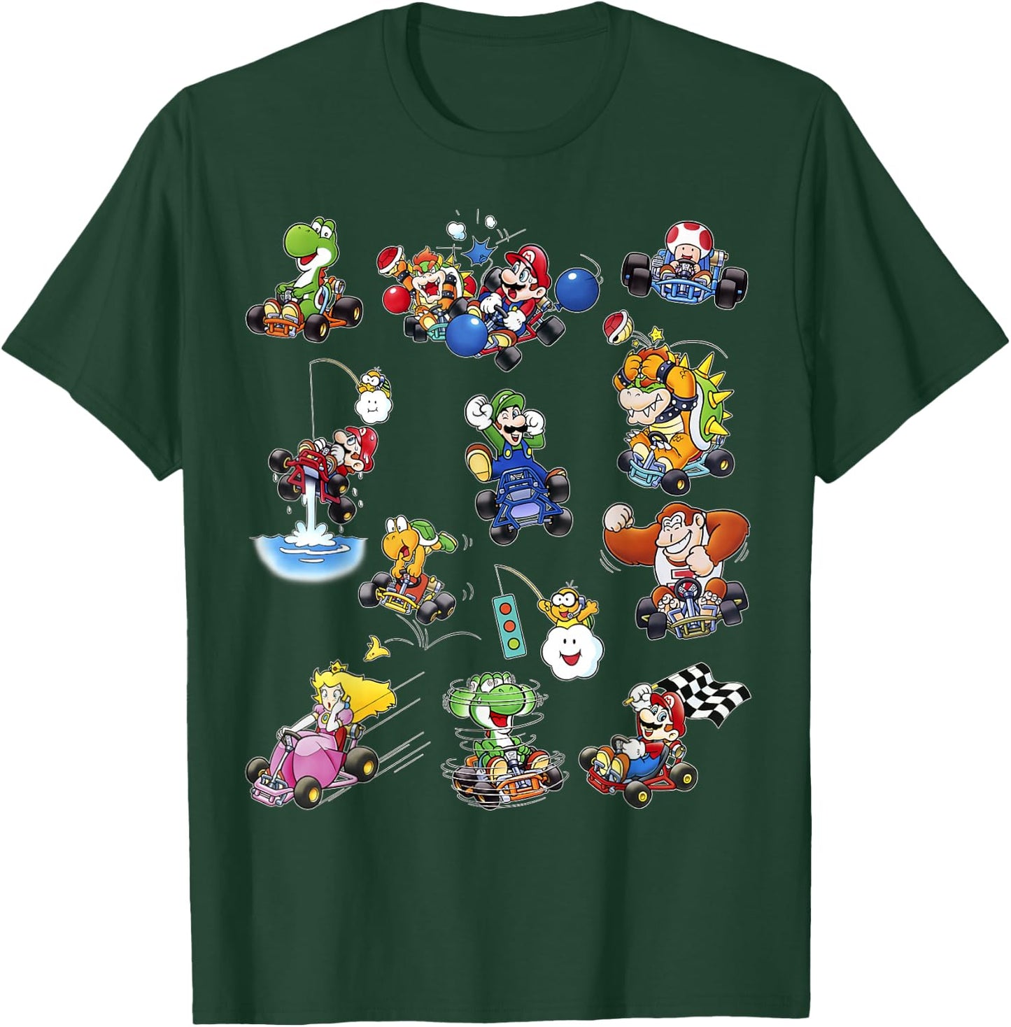 Mario Kart Racers Action Mach Up Poster T-Shirt - T-Shirt | Forest