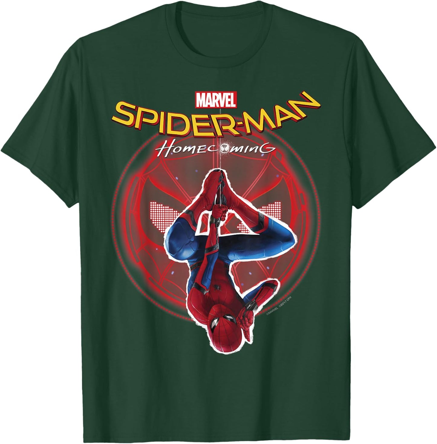 Marvel Spider-Man Homecoming Hanging Upside Down T-Shirt - T-Shirt | Forest