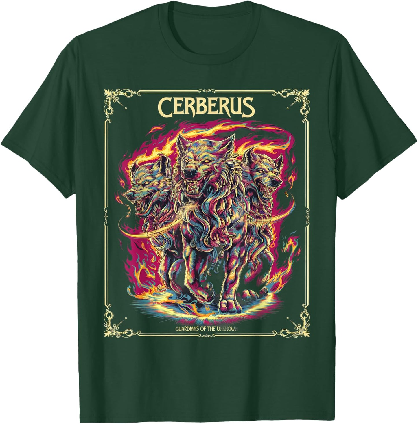 3 Headed Dog Pop Art Design Cerberus T-Shirt - T-Shirt | Forest