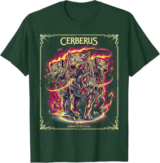 3 Headed Dog Pop Art Design Cerberus T-Shirt - T-Shirt | Forest
