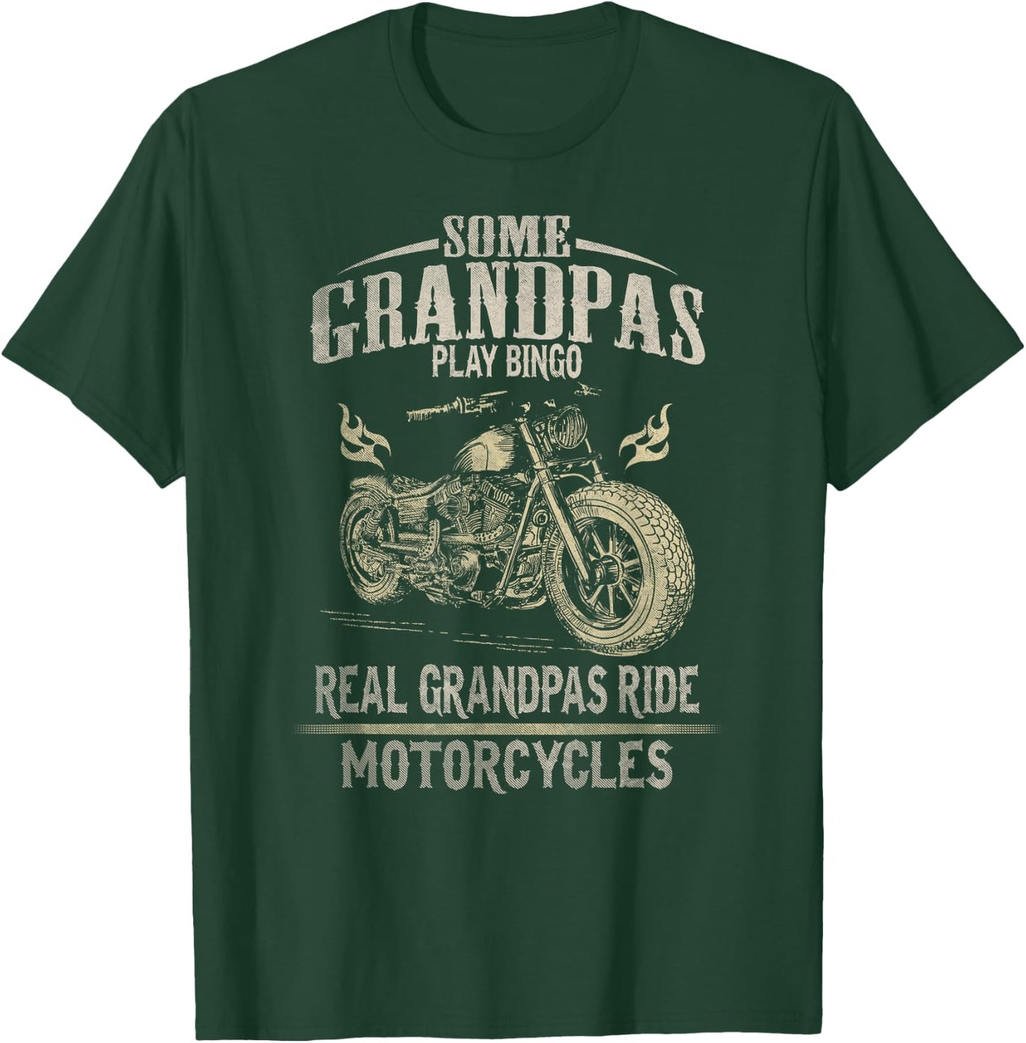 Real Grandpas Ride Motorcycle Biker Grandpa T-Shirt - T-Shirt | Forest