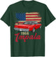 American Flag 1966 66 Impala Old School Muscle Car T-Shirt - T-Shirt | Forest