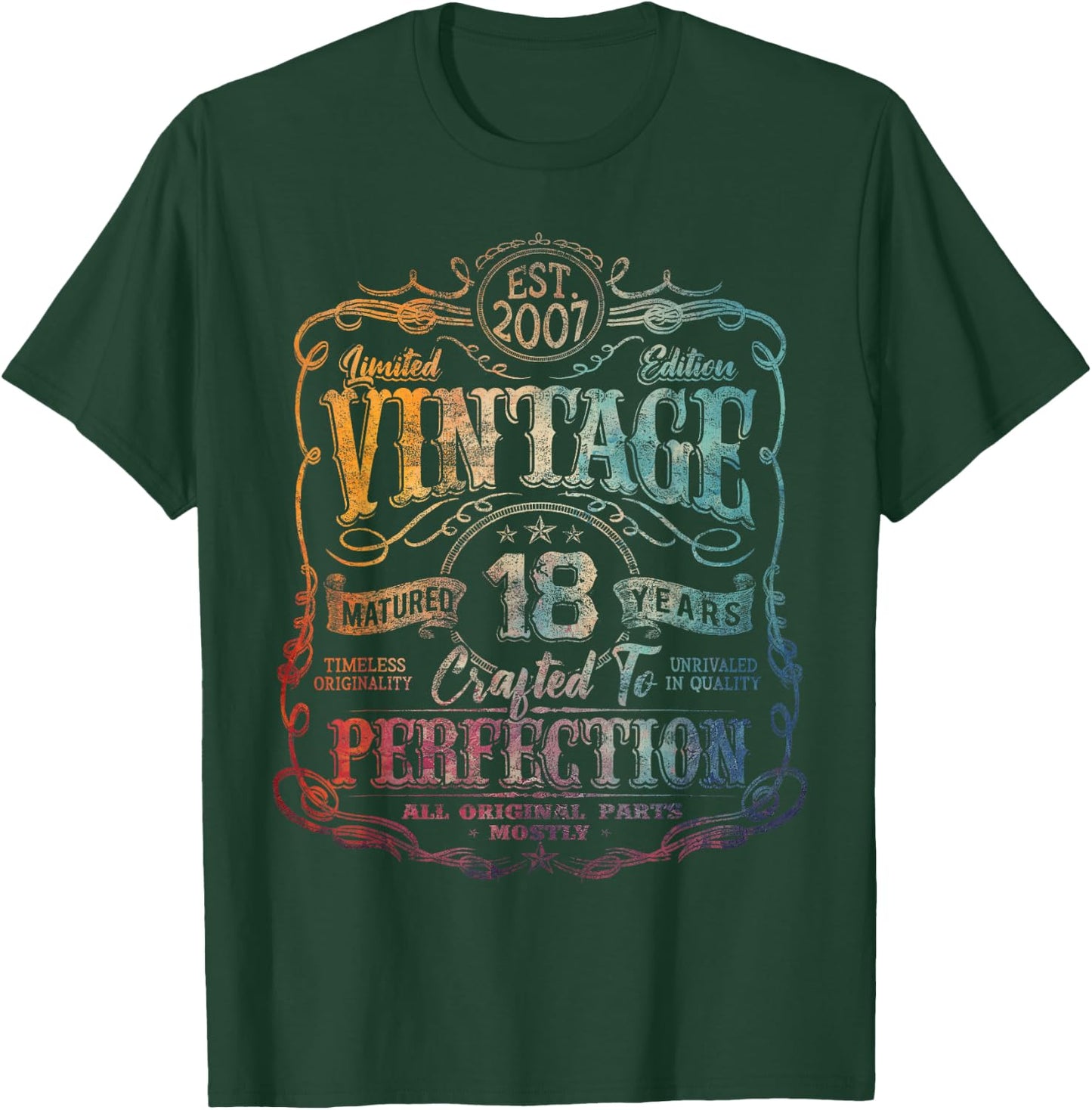 Vintage 2007 Limited Edition Shirt 18 Year Old 18th Birthday T-Shirt - T-Shirt | Forest