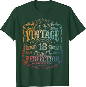 Vintage 2007 Limited Edition Shirt 18 Year Old 18th Birthday T-Shirt - T-Shirt | Forest