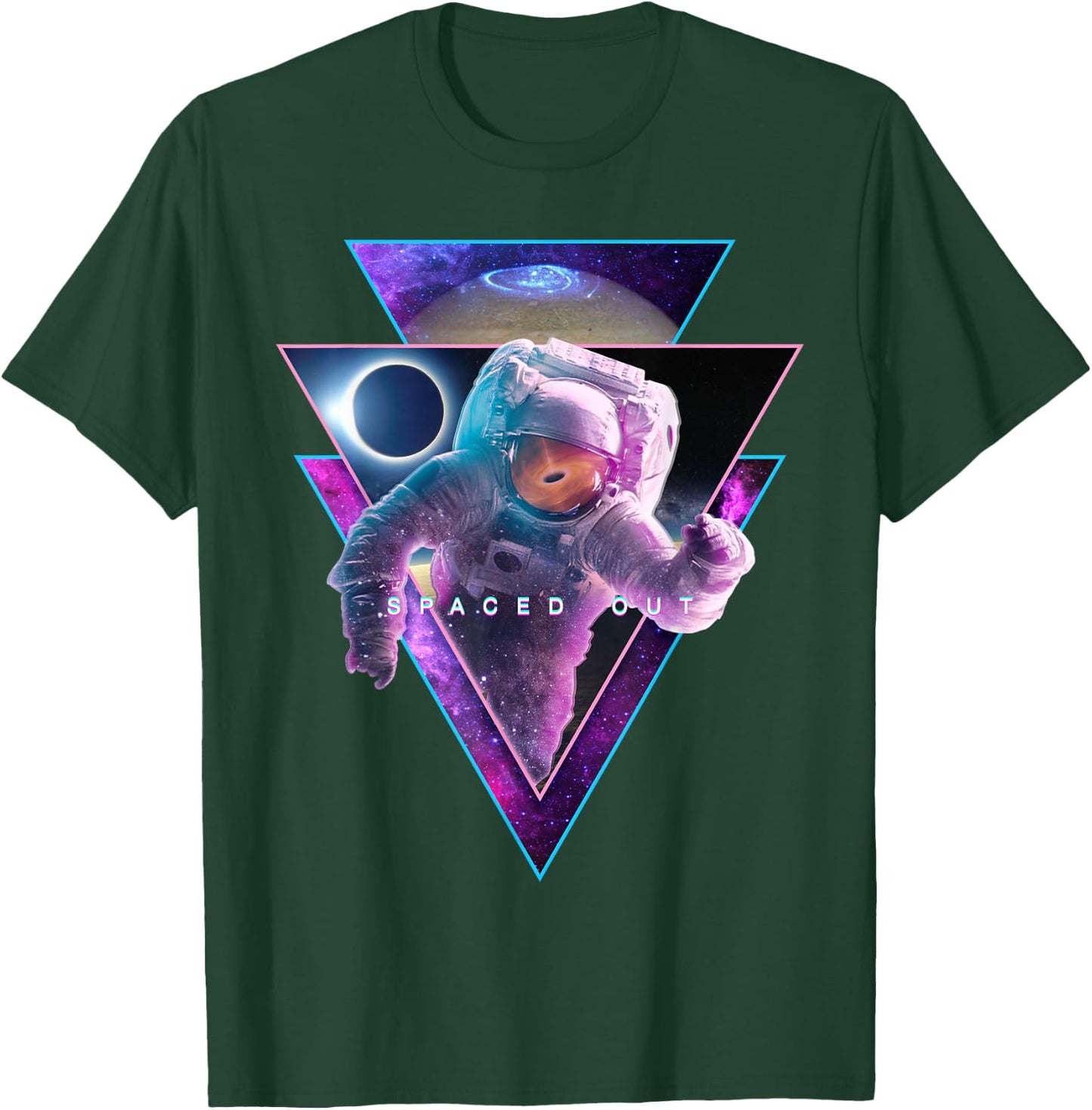 Astronaut Spaced Out - Aesthetic Vaporwave Eclipse Space Art T-Shirt - T-Shirt | Forest