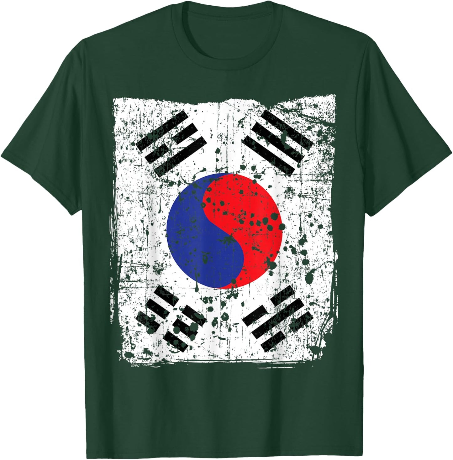 Faded Korean Flag, Distressed Flag of Korea T-Shirt - T-Shirt | Forest