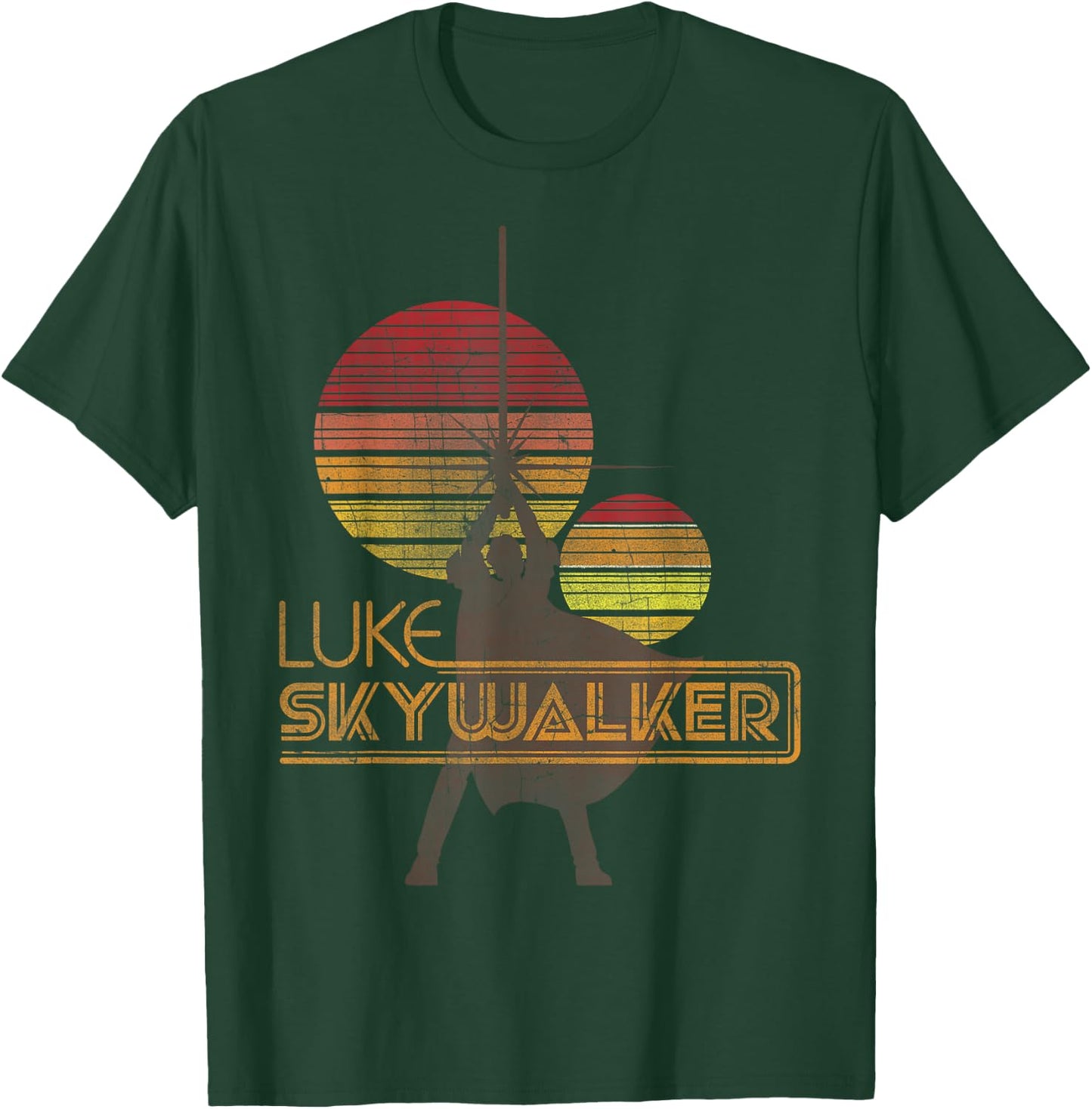 Star Wars Retro Luke Skywalker Silhouette Suns T-Shirt - T-Shirt | Forest