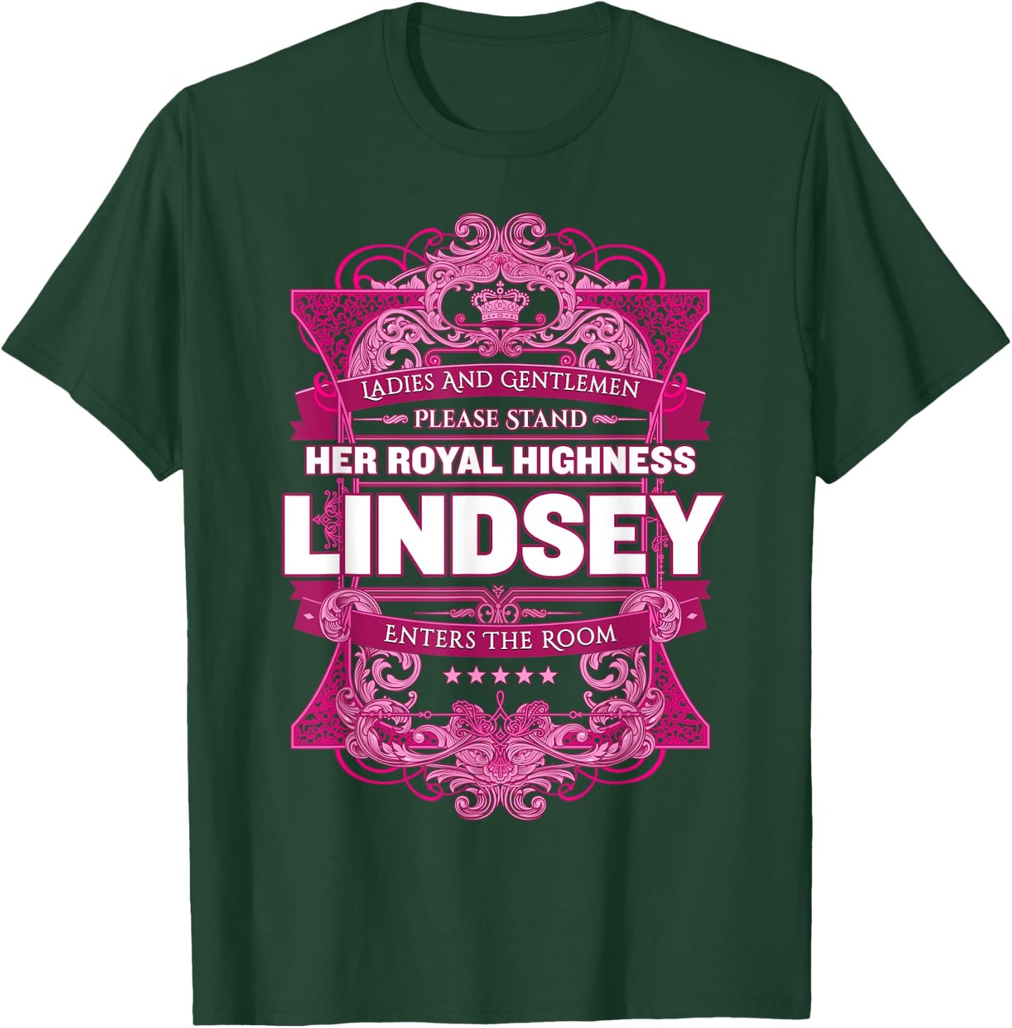 Lindsey First Name T-Shirt - T-Shirt | Forest