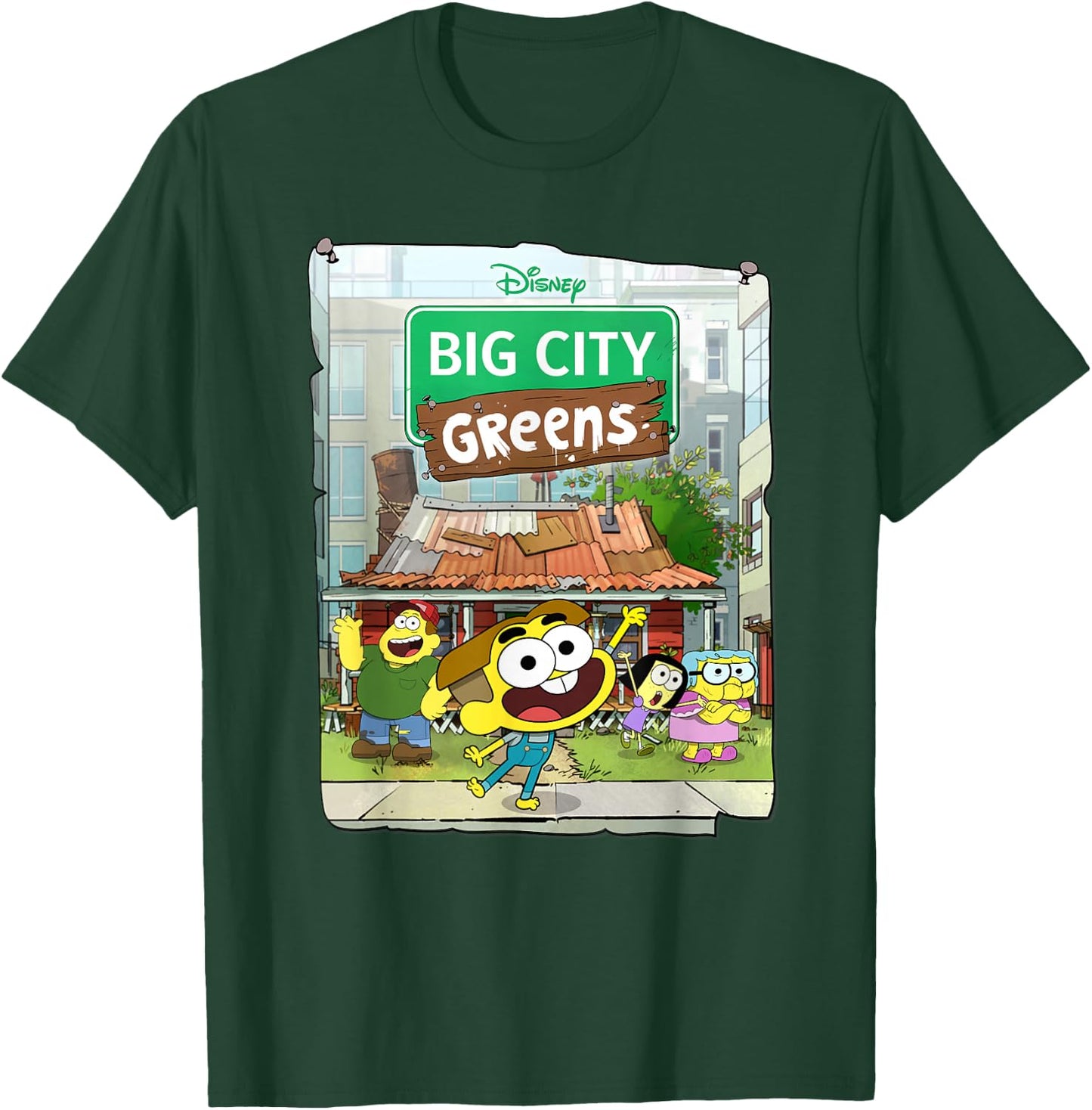 Disney Big City Greens Poster Cricket and Family T-Shirt - T-Shirt | Forest