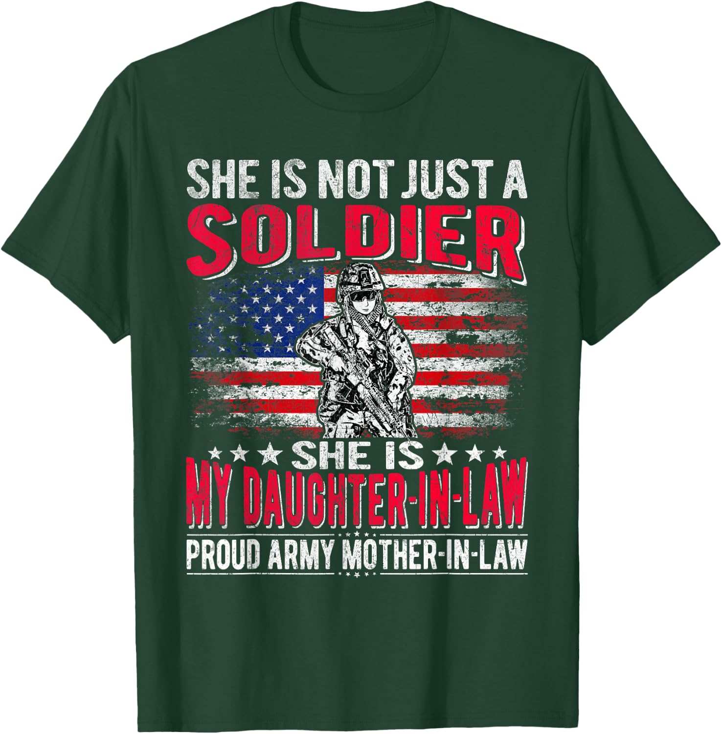 My Daughter-In-Law Is A Soldier Proud Army Mother-In-Law T-Shirt - T-Shirt | Forest