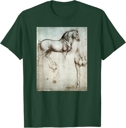 Leonardo Da Vinci Horse Study Sketch T-Shirt - T-Shirt | Forest