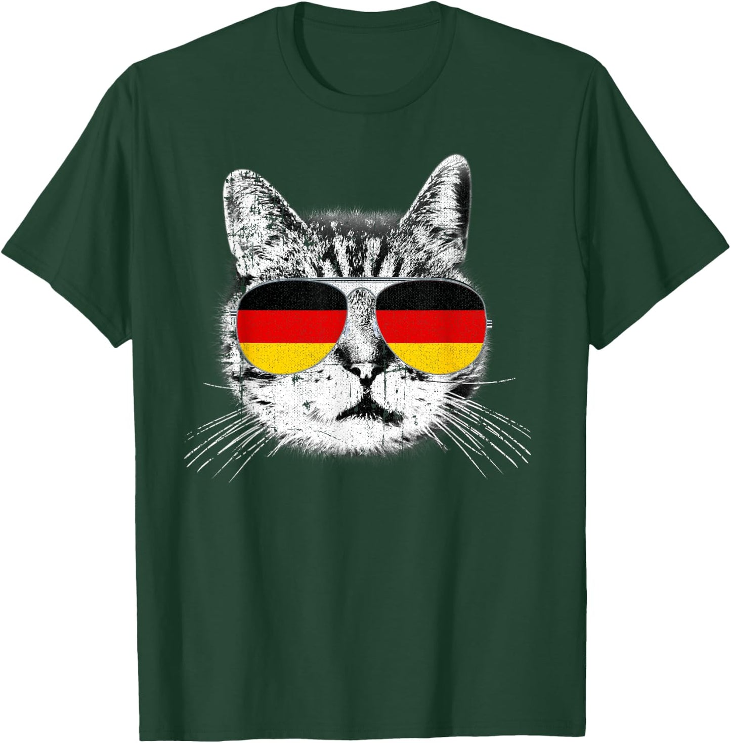 German Flag T Shirt Cat Heritage Pride Germany Oktoberfest T-Shirt - T-Shirt | Forest