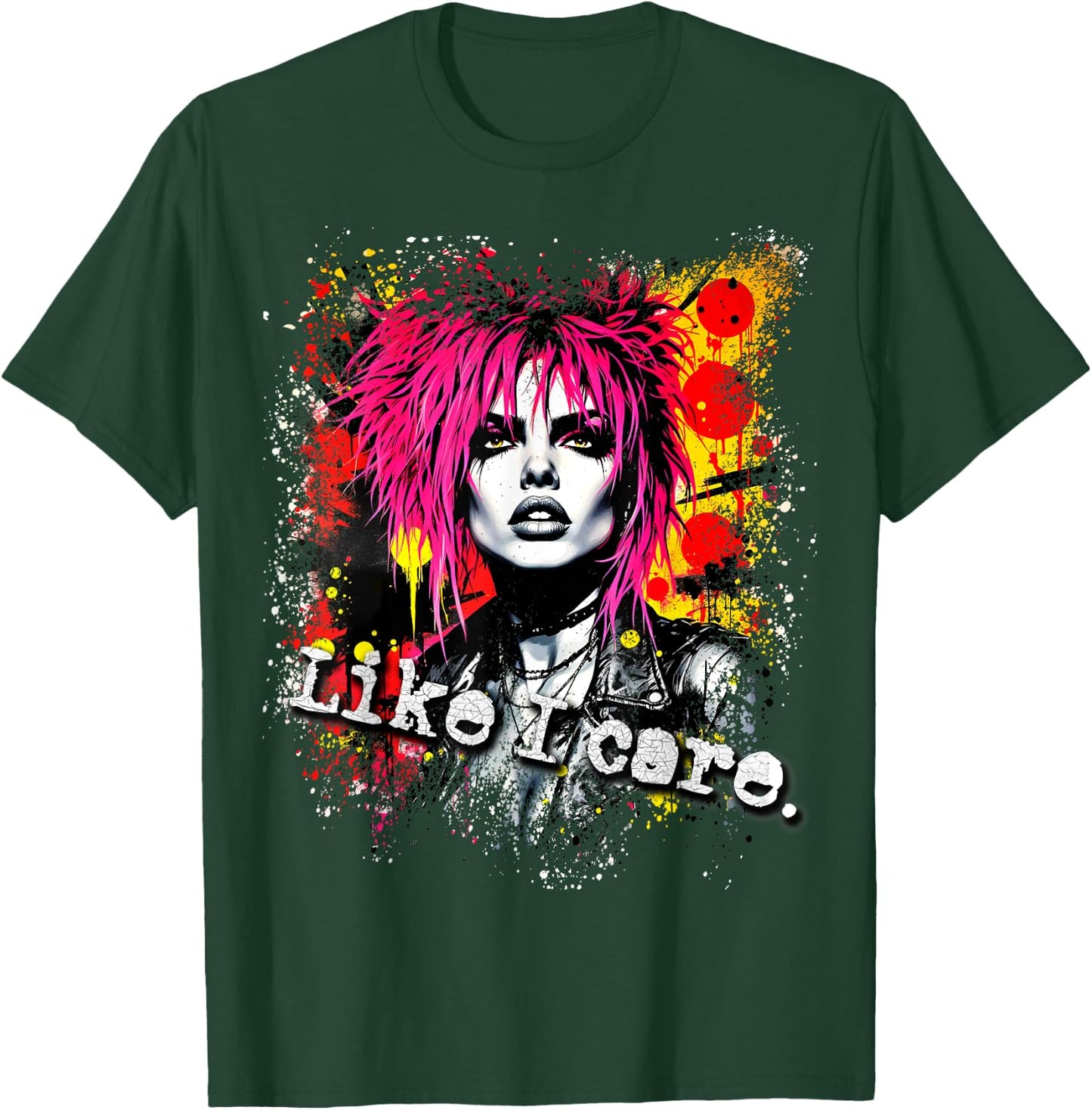 Punk Girl 90s Grunge Distressed Graffiti Graphic Vintage T-Shirt - T-Shirt | Forest