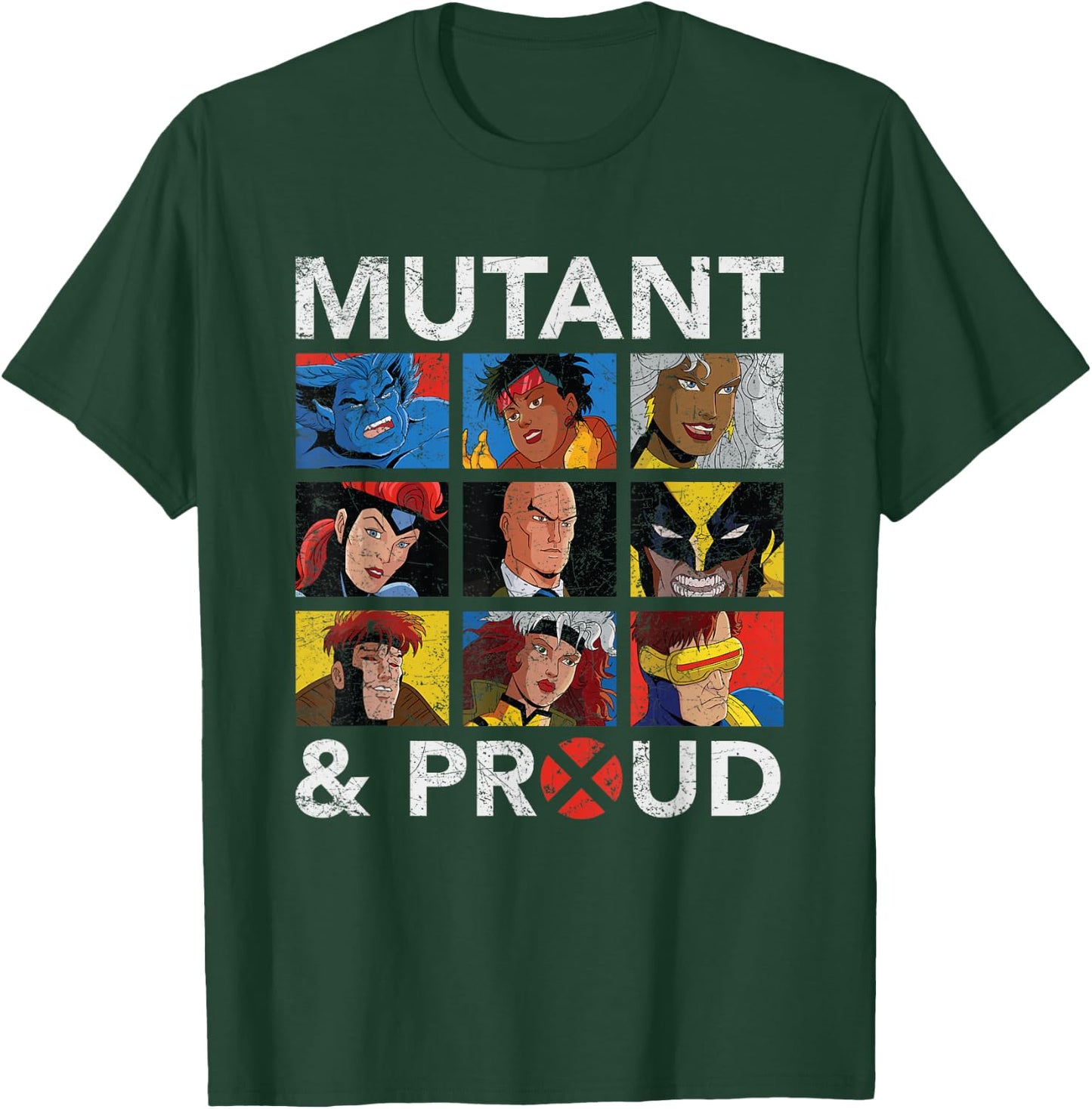 Marvel X-Men Mutant & Proud Retro T-Shirt - T-Shirt | Forest