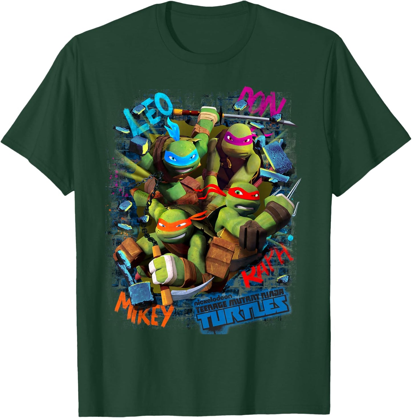 Teenage Mutant Ninja Turtles Graffiti Style Graphic T-Shirt - T-Shirt | Forest
