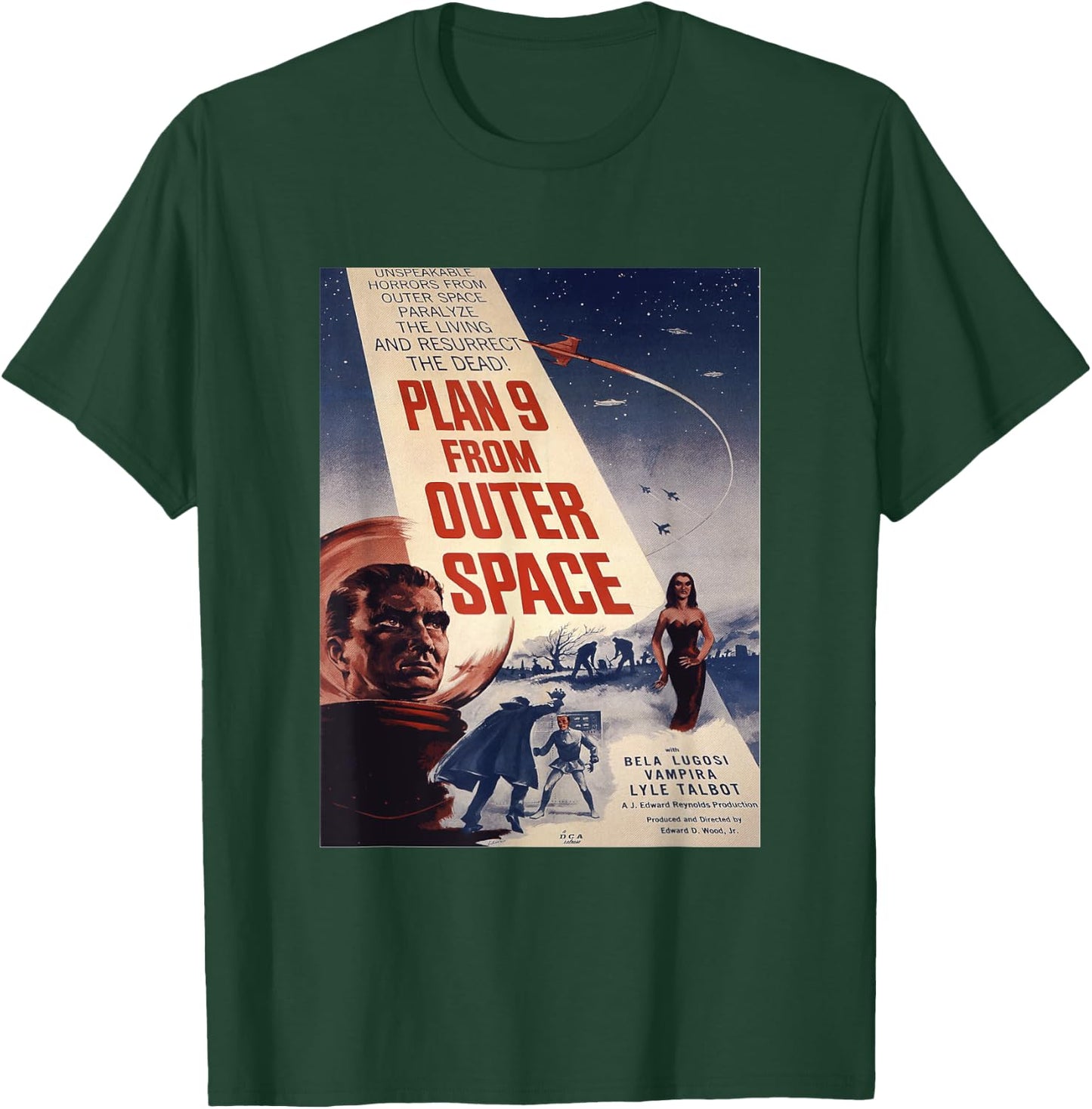 PLAN 9 FROM OUTER SPACE Sci-fi Sience Vintage Poster B Movie T-Shirt - T-Shirt | Forest