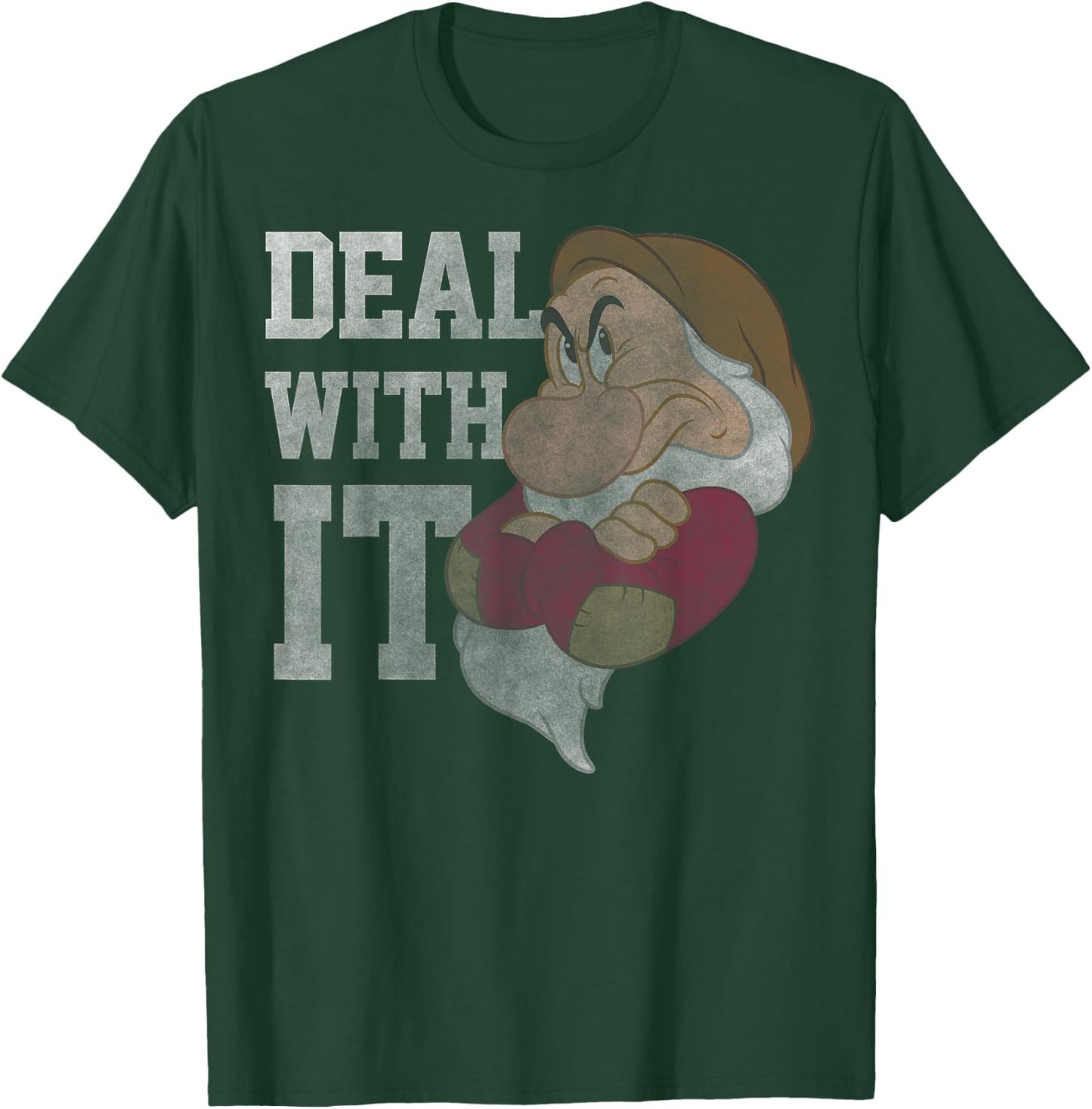 Disney Snow White Grumpy Deal With It Portrait T-Shirt - T-Shirt | Forest