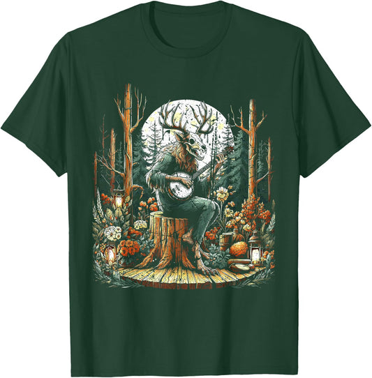 Vintage Wendigo Cryptid Camping T-Shirt - T-Shirt | Forest