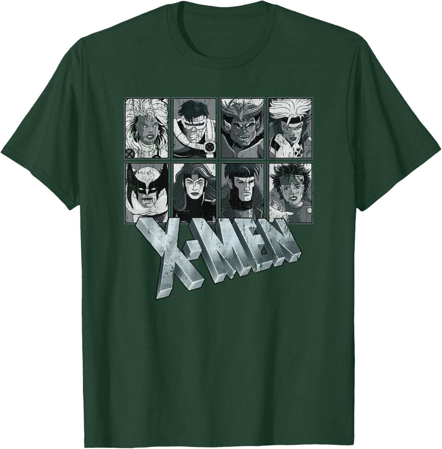 Marvel X-Men Animated Series Halftone Retro 90s T-Shirt - T-Shirt | Forest