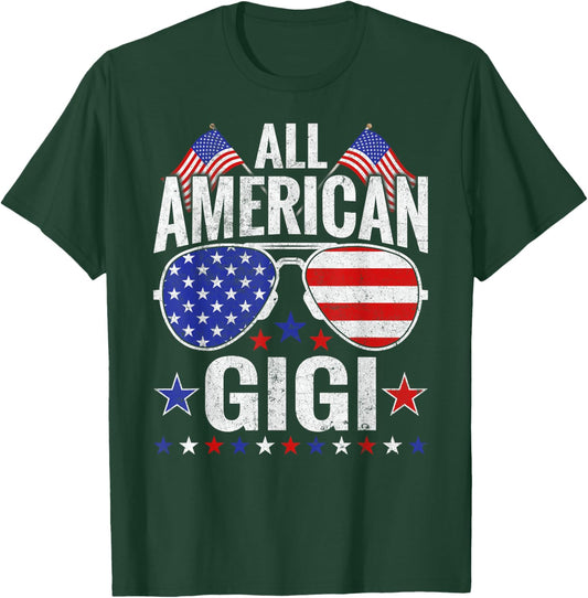 All American Gigi Sunglasses Family Patriotic 4th of July T-Shirt - T-Shirt | Forest
