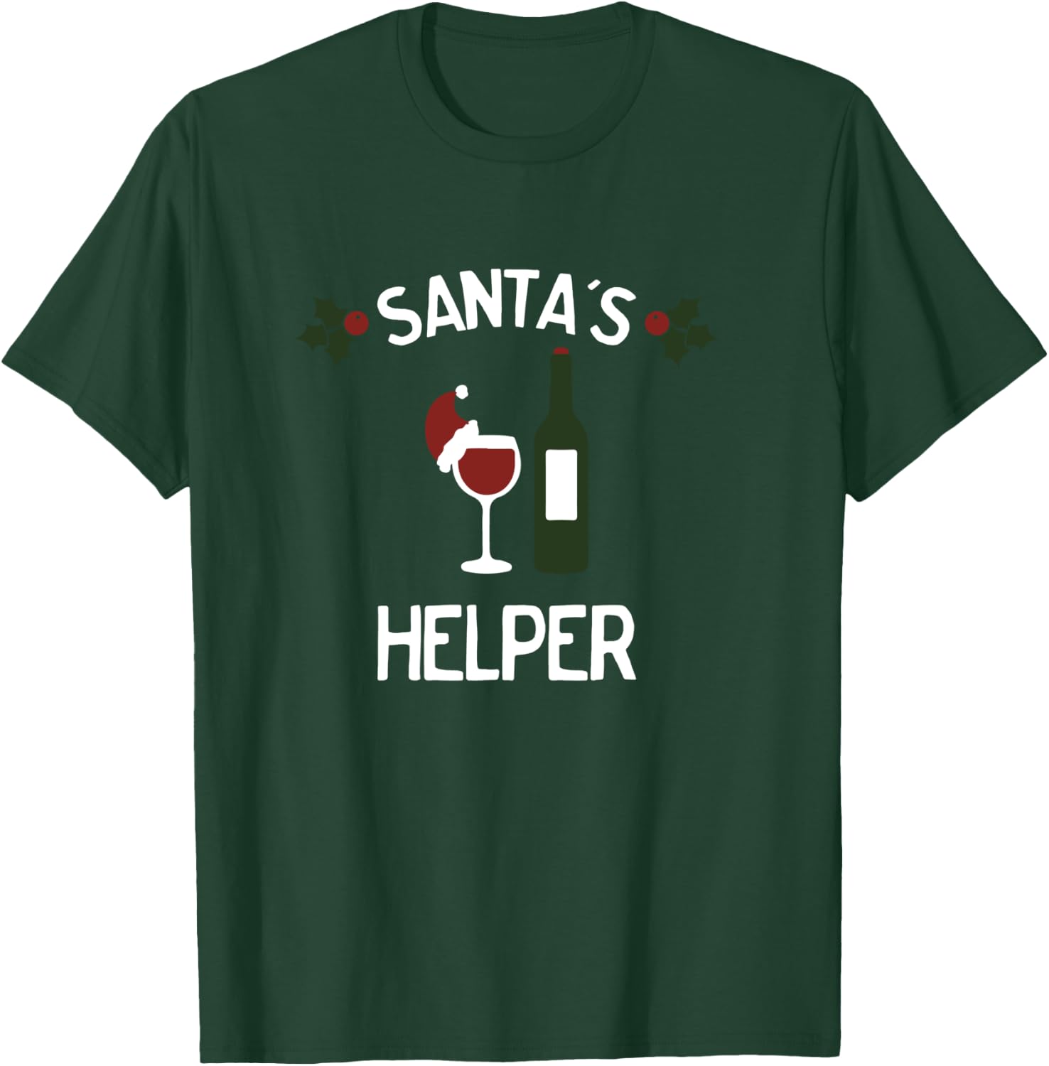 Funny Santa's Helper Christmas for Wine Lovers T-Shirt - T-Shirt | Forest