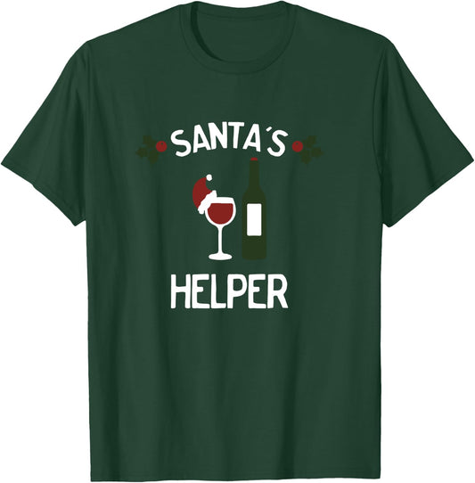 Funny Santa's Helper Christmas for Wine Lovers T-Shirt - T-Shirt | Forest