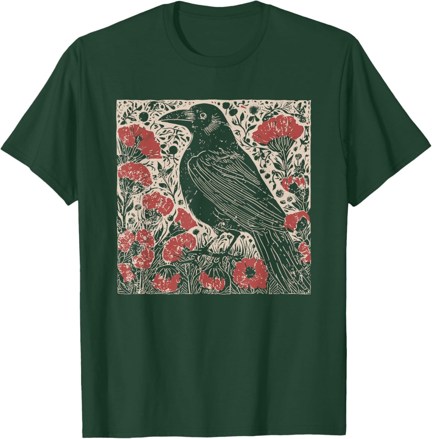 Folk Art Crow T-Shirt - T-Shirt | Forest