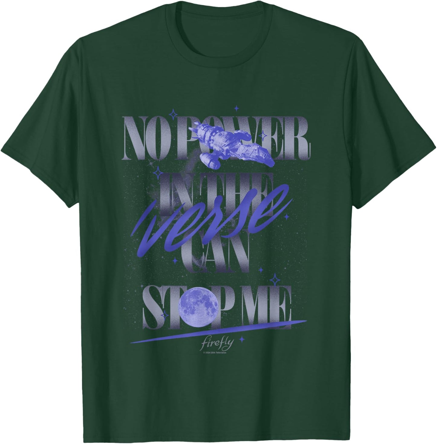 Firefly No Power In The Verse Can Stop Me Retro Text Logo T-Shirt - T-Shirt | Forest