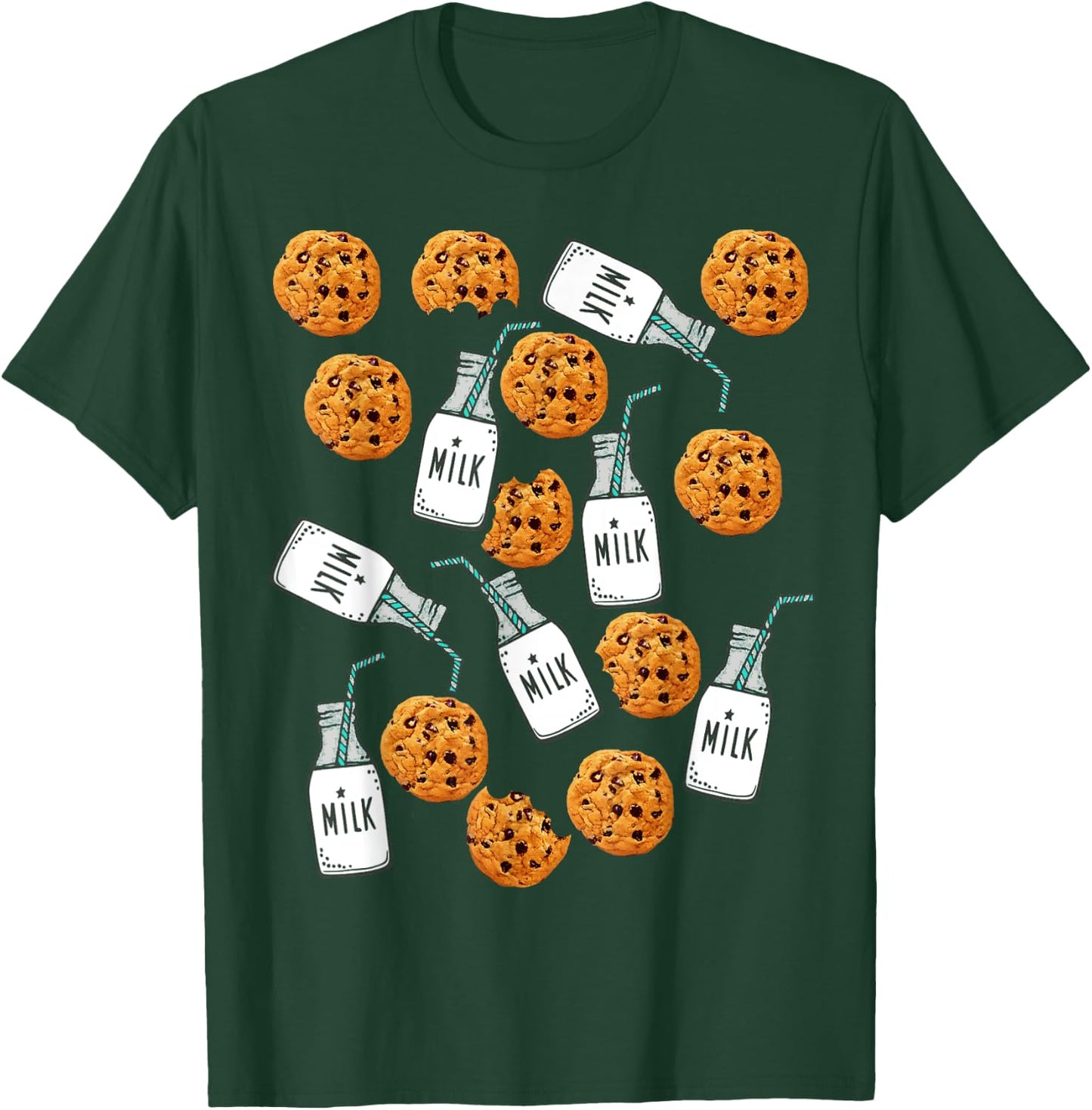 Chocolate Chip Cookies and Milk Funny Costume T-Shirt - T-Shirt | Forest
