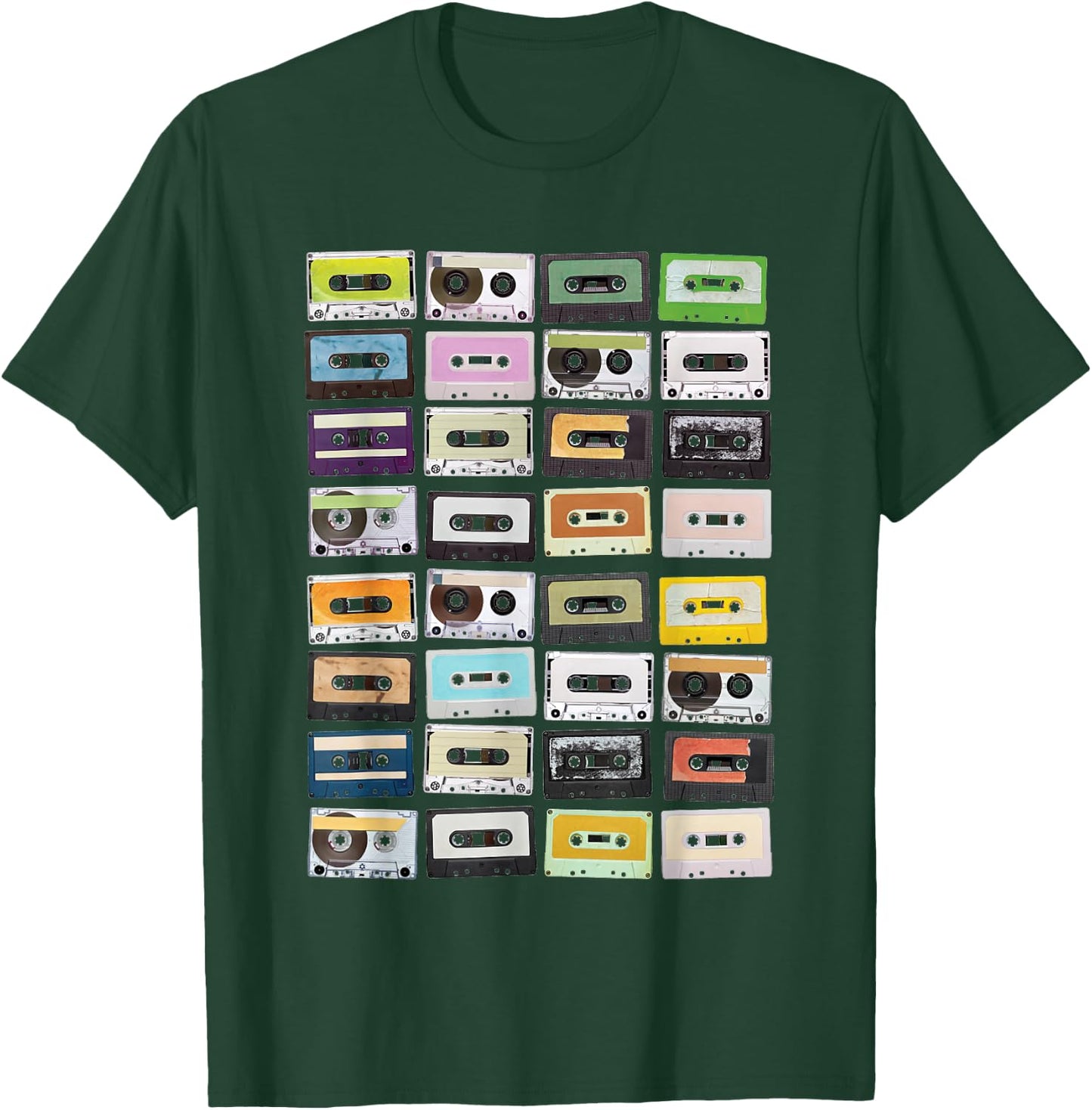 Cassette Tapes Mixtapes 1980s Radio Music Graphic Print Small T-Shirt - T-Shirt | Forest