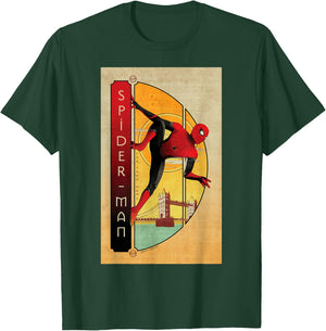Marvel Spider-Man Far from Home Spider-Man Vintage Poster Small T-Shirt - T-Shirt | Forest