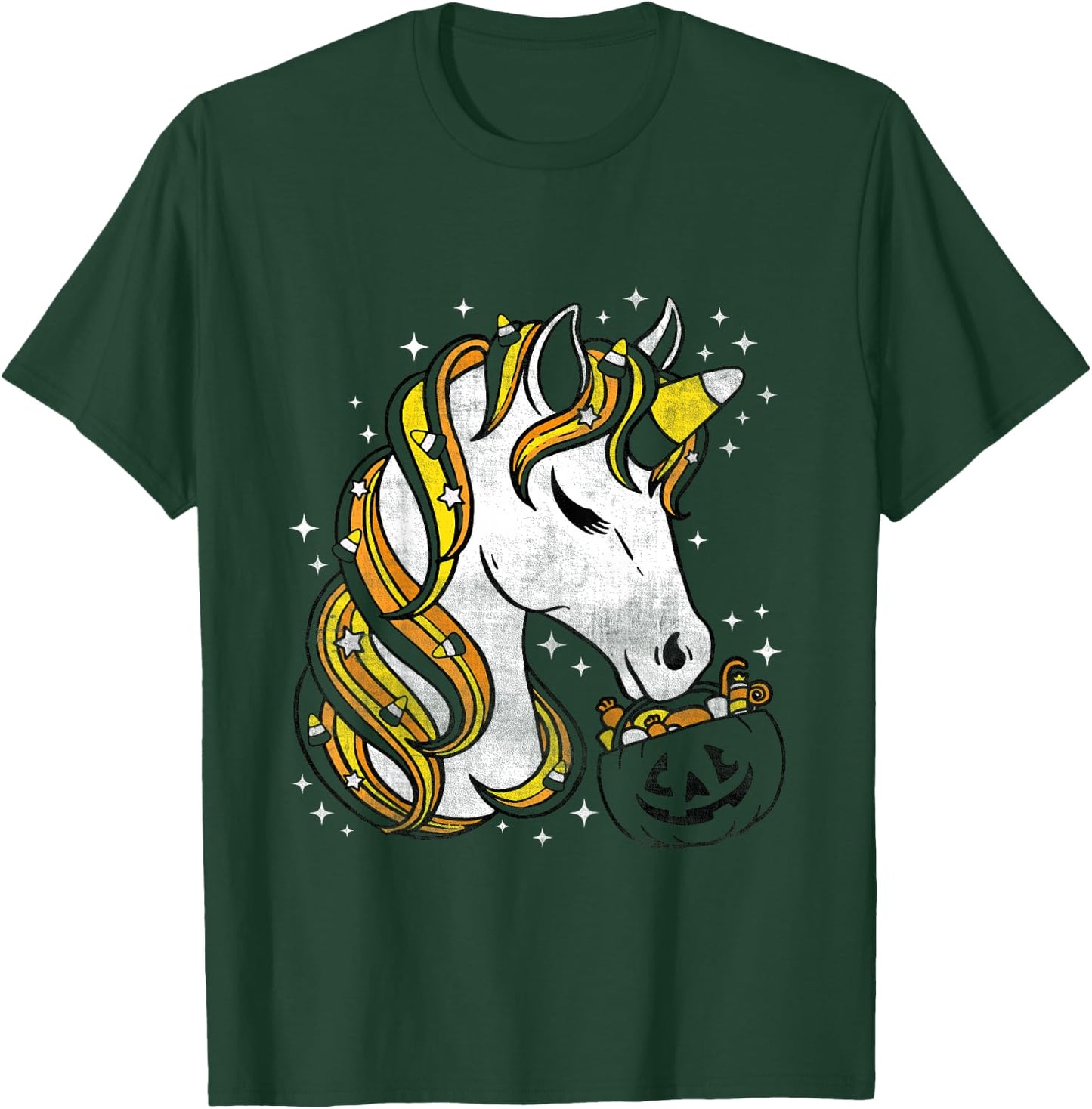 Kids Cute Candy Corn Unicorn Halloween T-Shirt - T-Shirt | Forest