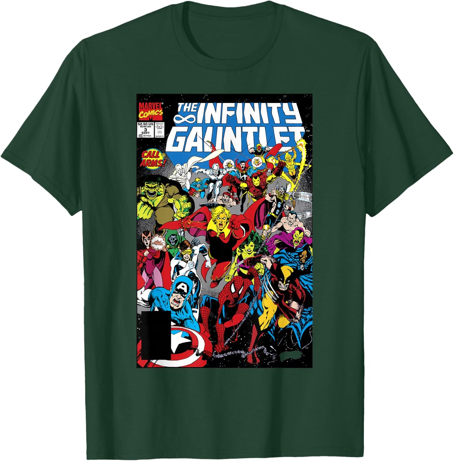 Marvel Exclusive Vintage Infinity Gauntlet Comic Cover T-Shirt - T-Shirt | Forest