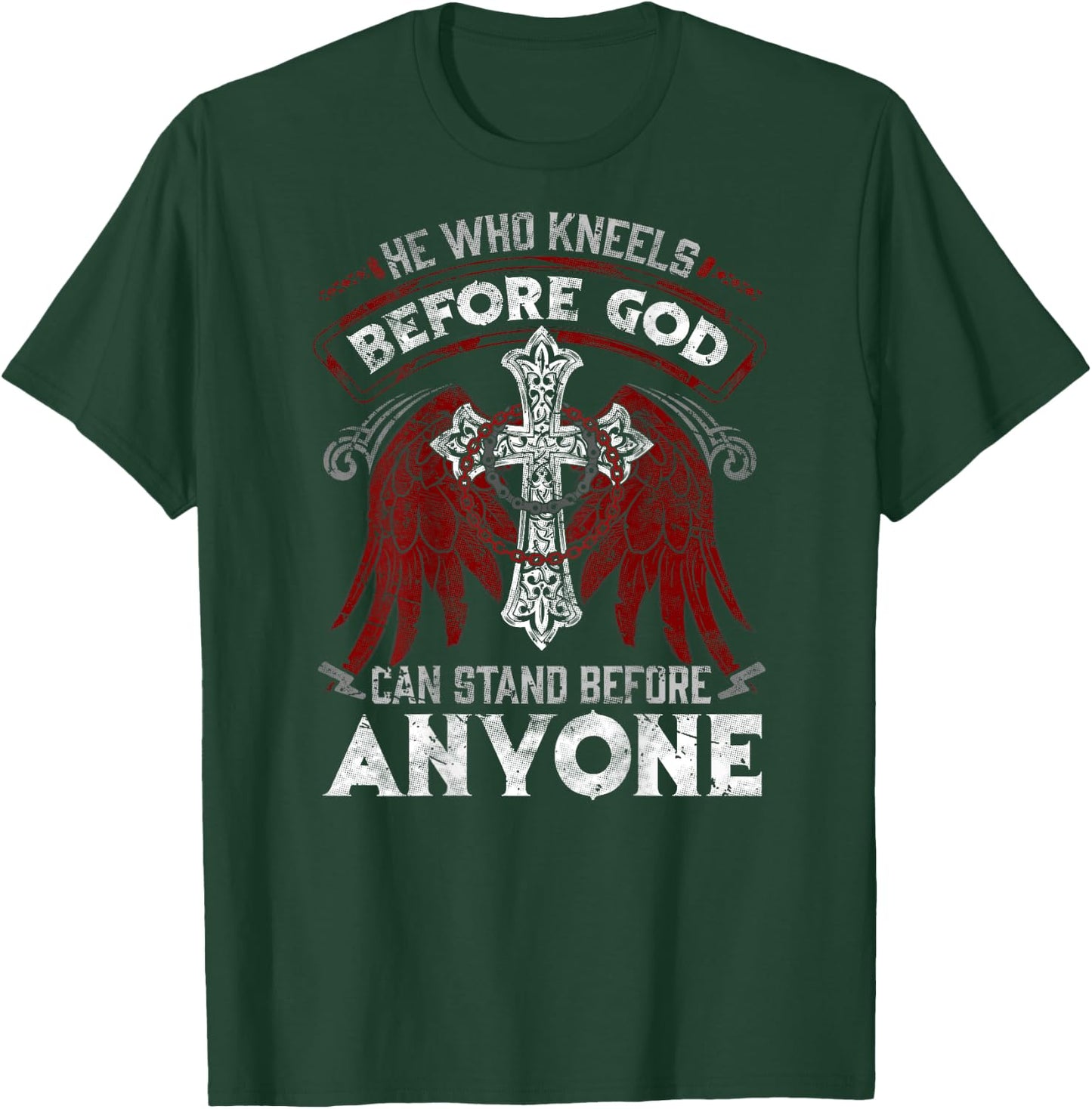Christian Biker Cross Motorcycle Jesus Saved Born Again Wing T-Shirt - T-Shirt | Forest