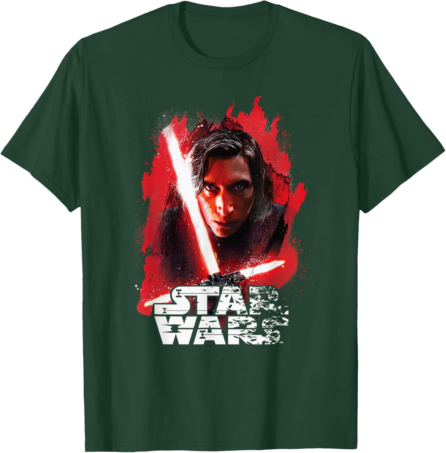 Star Wars Last Jedi Kylo Ren Paint Portrait Graphic T-Shirt - T-Shirt | Forest