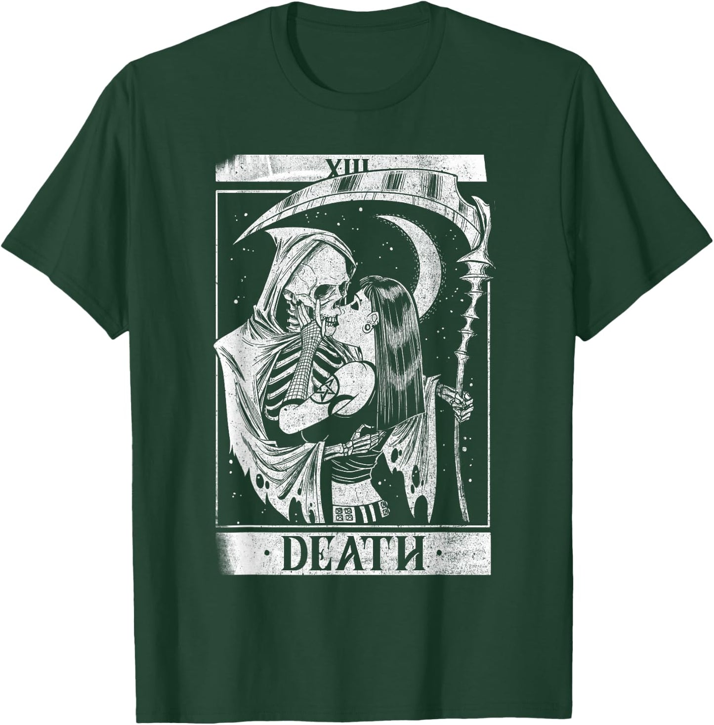 Blackcraft Vintage Death The Reaper Kiss Tarot Card T-Shirt - T-Shirt | Forest