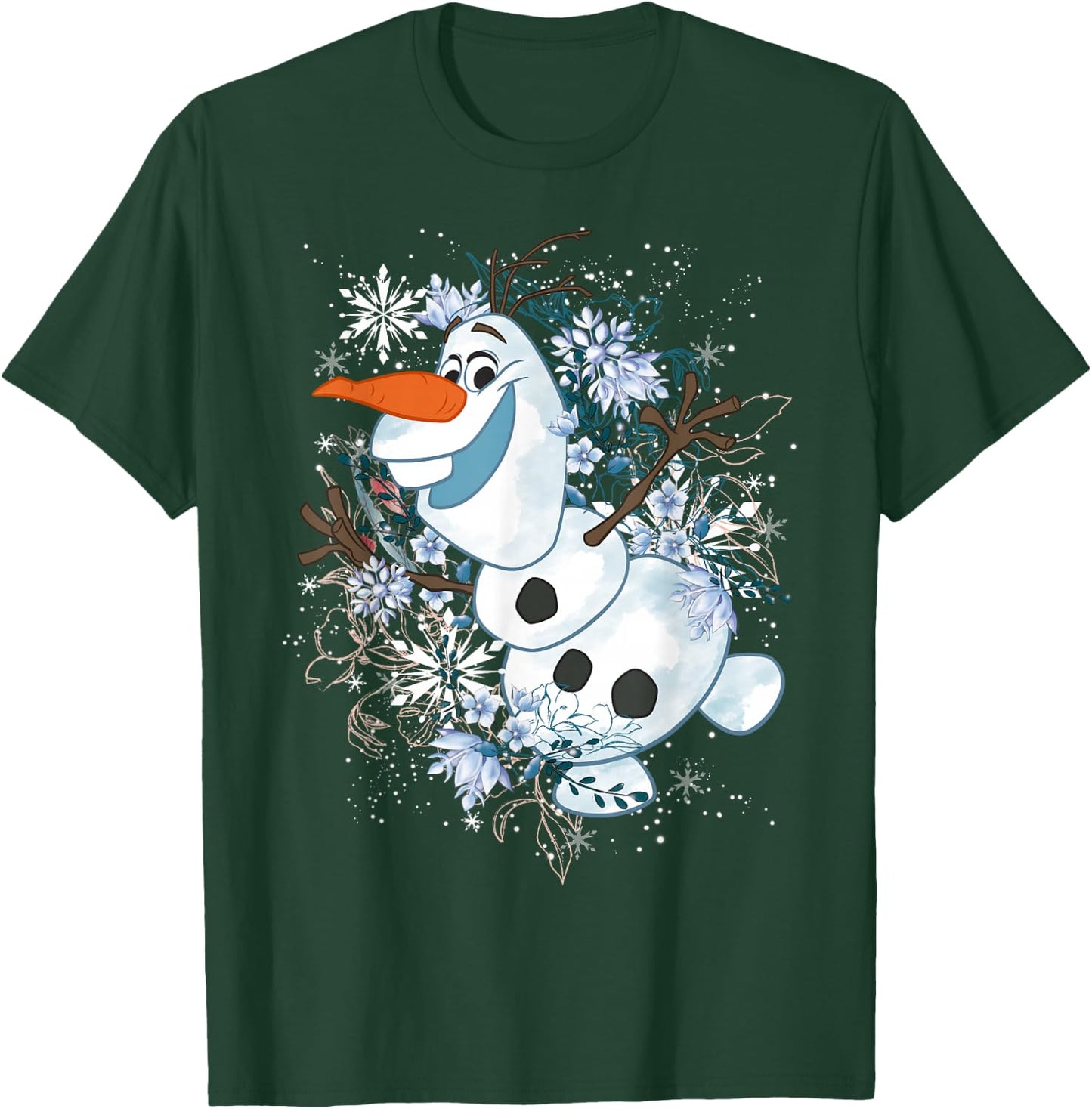 Disney Frozen Olaf Dancing In The Snowflakes Graphic T-Shirt - T-Shirt | Forest