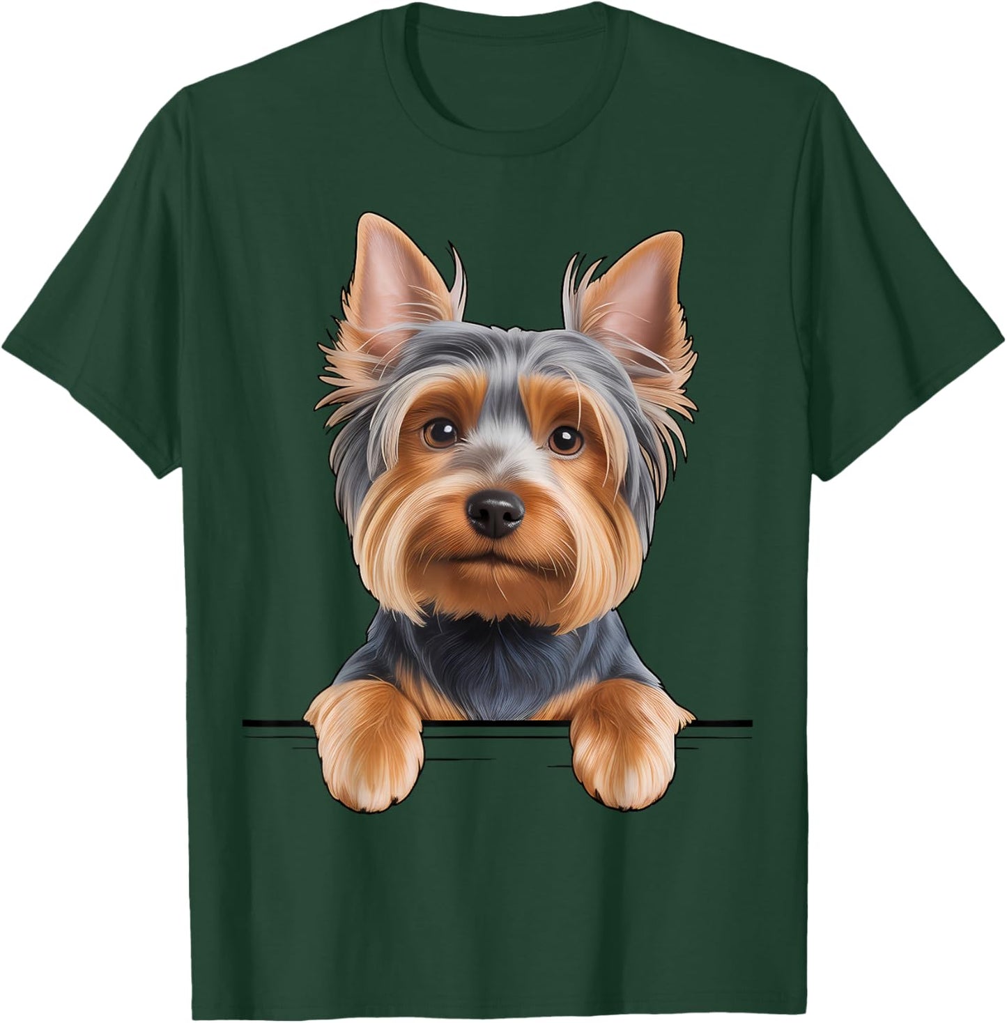 Australian Silky Terrier Cute Peeking Dog Lover T-Shirt - T-Shirt | Forest