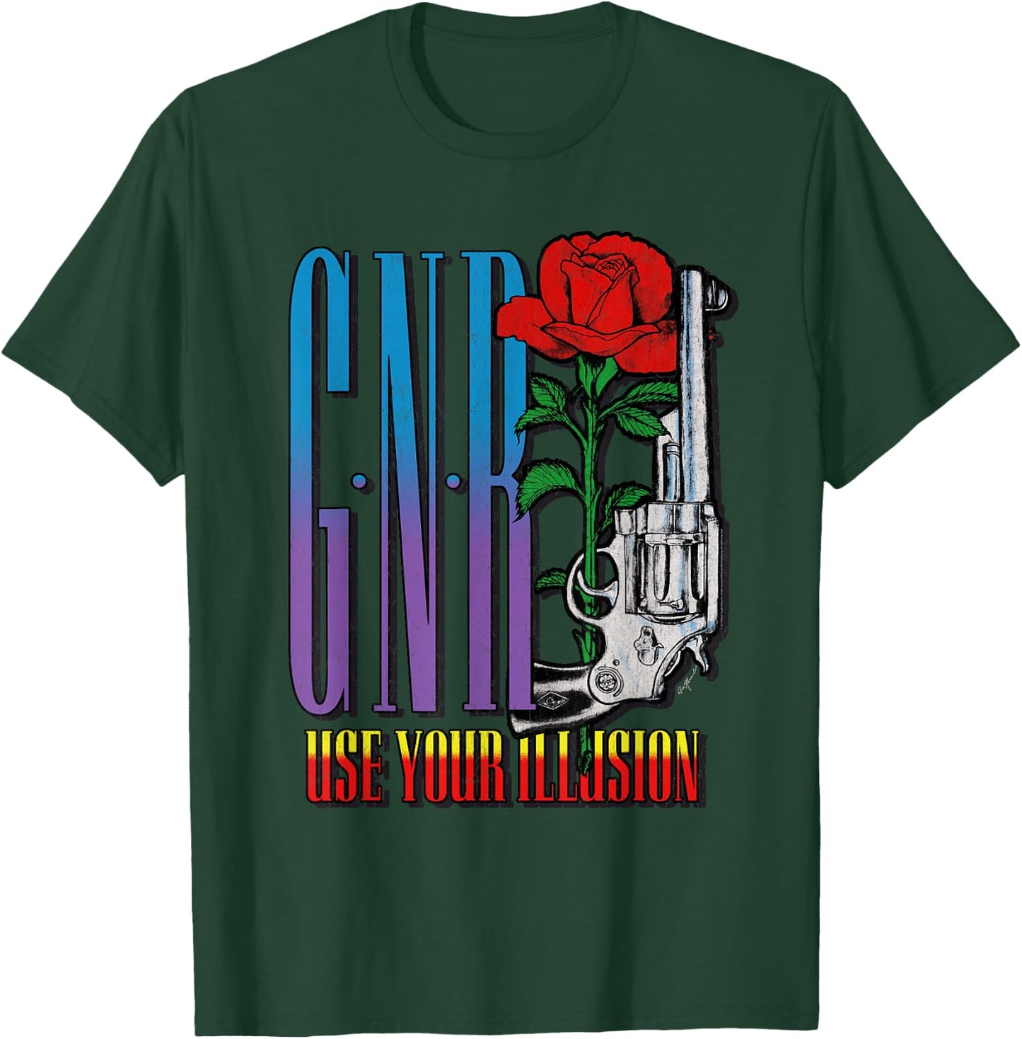 Guns N' Roses Official Use Your Illusion Pistol T-Shirt - T-Shirt | Forest