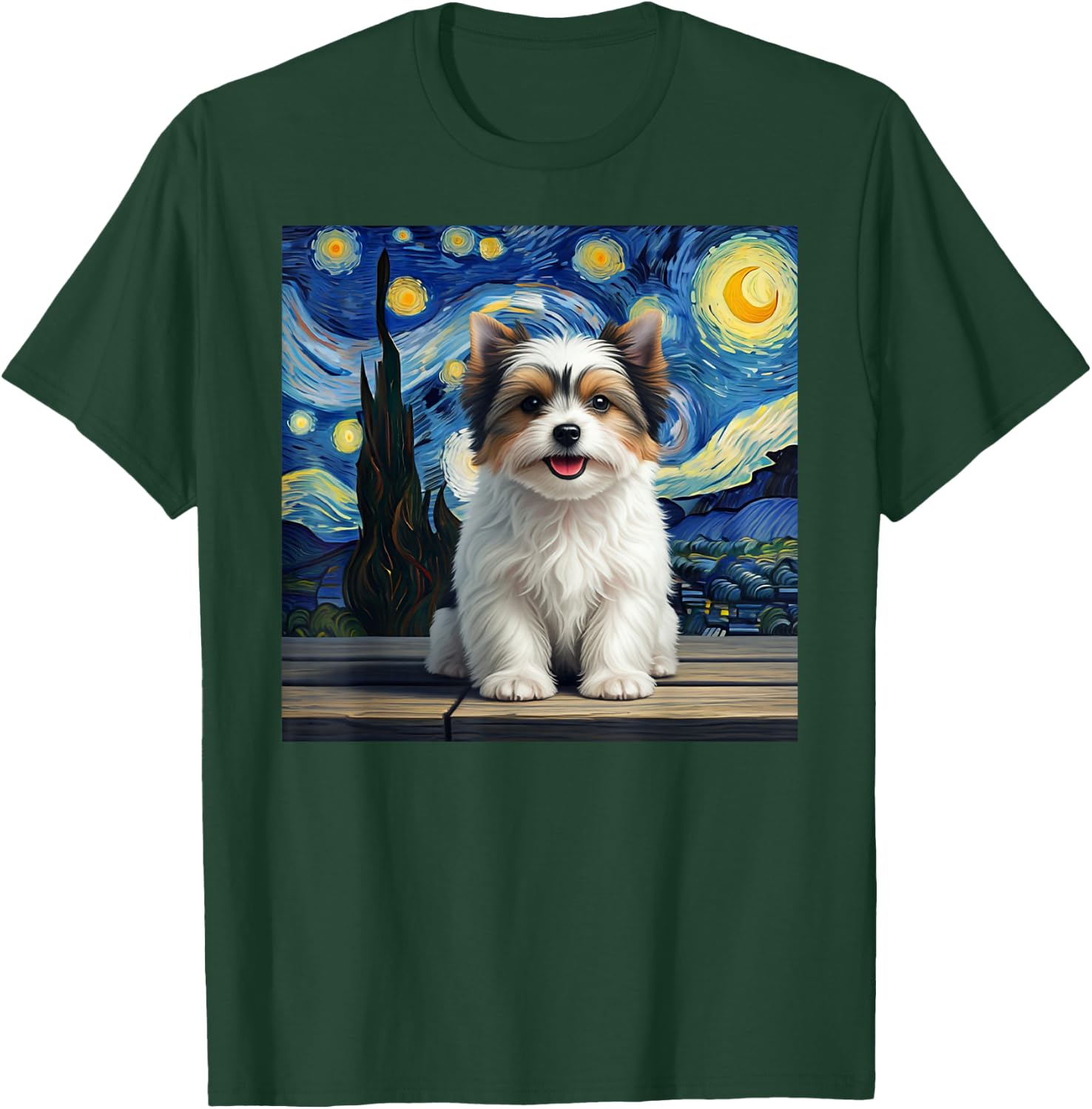 Biewer Terrier Starry Night Dog Lover Gift T-Shirt - T-Shirt | Forest